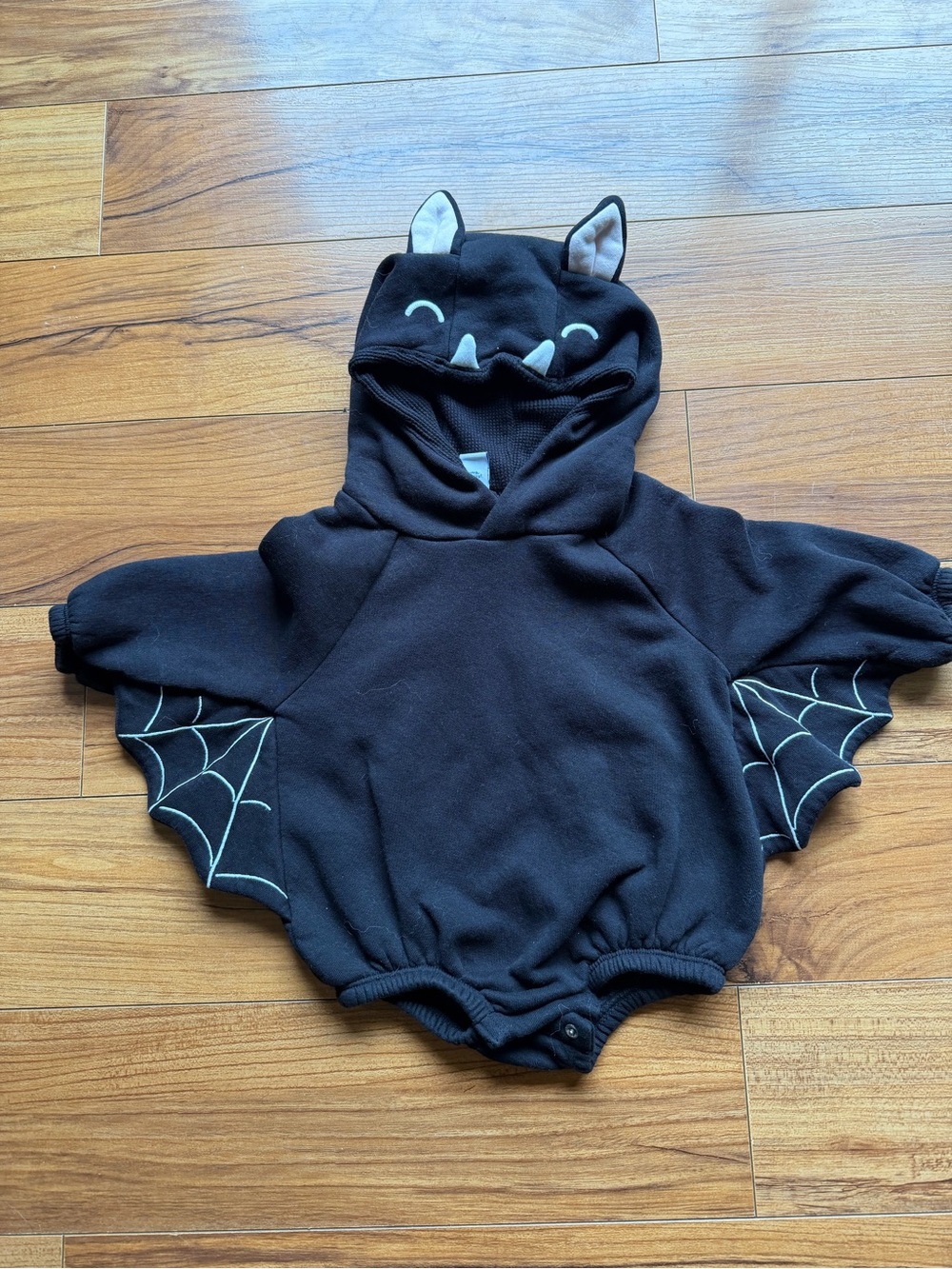 6-12m Black Bat Hoodie Costume Romper - Old Navy